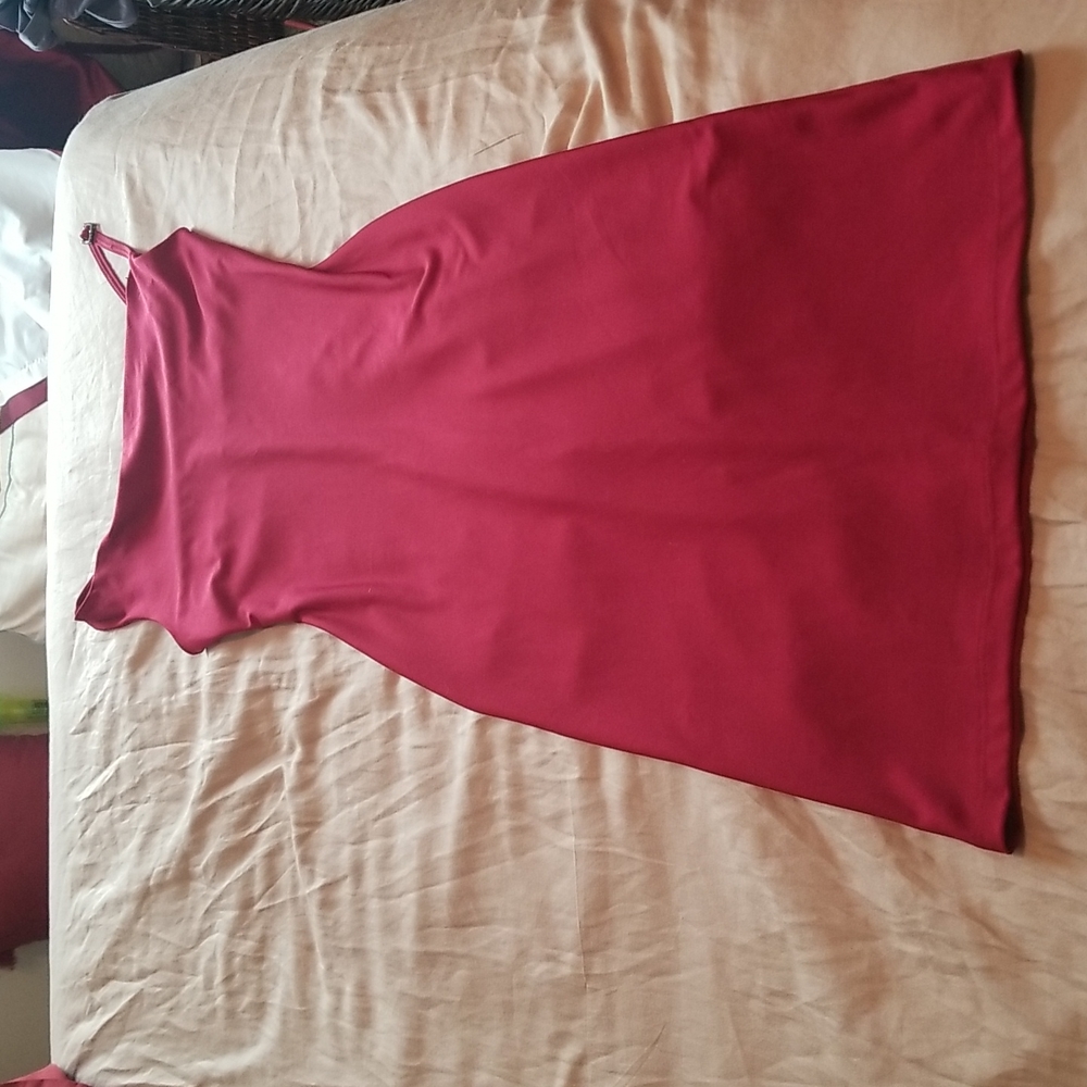 Red wine almost knee length dress